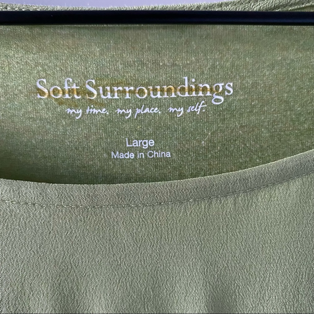 Soft Surroundings Silk Patchwork Knit Tunic Sz L - image 3